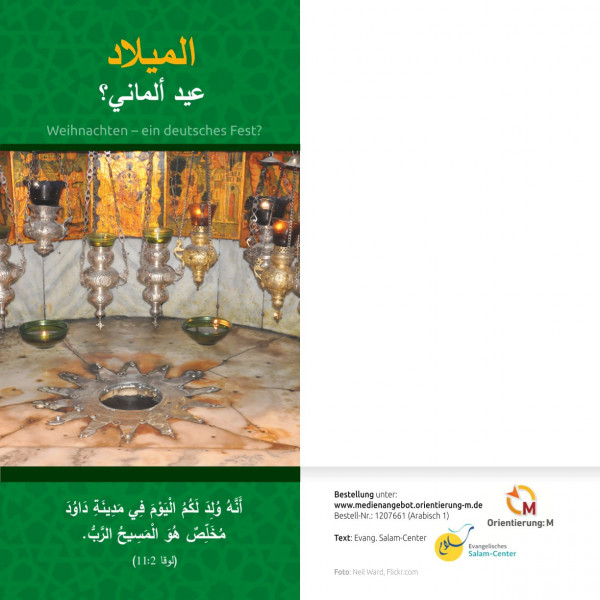 Evangelistische Faltkarten: Weihnachten - Ein deutsches Fest?, Arabisch-Deutsch - 5er Pack